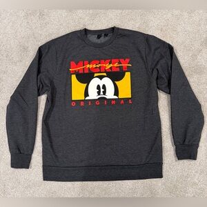 Disney Men's Charcoal Gray Mickey Crewneck Sweatshirt size X-Large